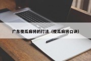 广东傻瓜麻将的打法（傻瓜麻将口诀）