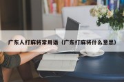 广东人打麻将常用语（广东打麻将什么意思）