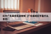 红中广东麻将实战视频（广东麻将红中是什么意思）