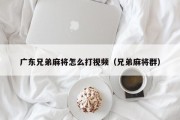 广东兄弟麻将怎么打视频（兄弟麻将群）