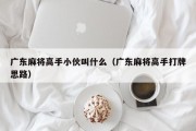 广东麻将高手小伙叫什么（广东麻将高手打牌思路）
