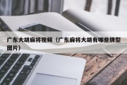 广东大胡麻将视频（广东麻将大胡有哪些牌型图片）